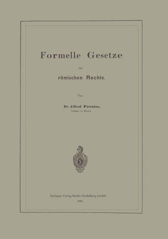 Formelle Gesetze im römischen Rechte