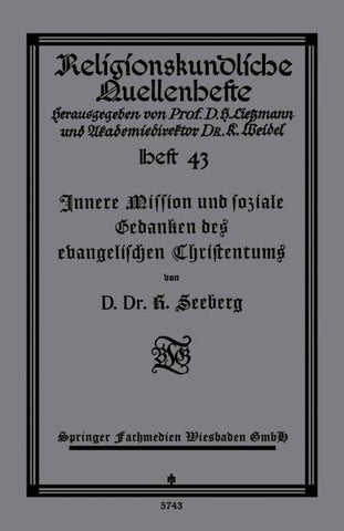 Innere Mission und soziale Gedanken des evangelischen Christentums