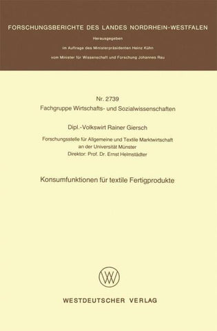 Konsumfunktionen für textile Fertigprodukte