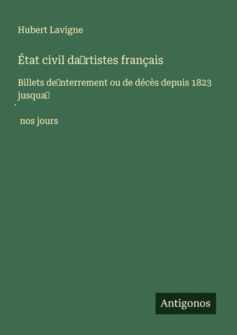 État civil da¿rtistes français