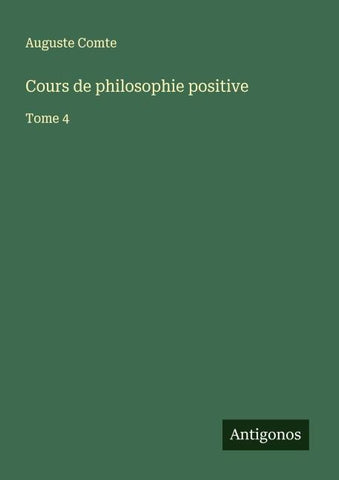 Cours de philosophie positive