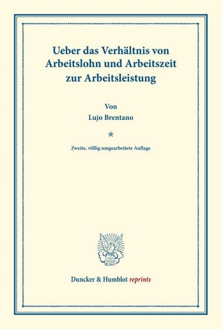 Ueber das Verhältnis von Arbeitslohn und Arbeitszeit zur Arbeitsleistung.