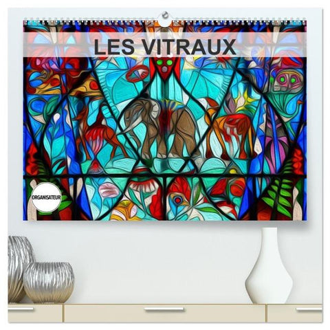 LES VITRAUX (Calendrier mural 2026 DIN A2 vertical) calendrier de bureau