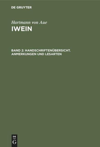 Handschriftenübersicht. Anmerkungen und Lesarten