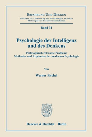 Psychologie der Intelligenz und des Denkens.