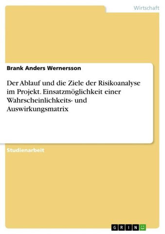 Der Ablauf und die Ziele der Risikoanalyse im Projekt. Einsatzmöglichkeit einer Wahrscheinlichkeits- und Auswirkungsmatrix
