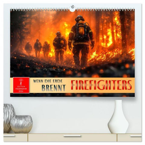 Firefighters - wenn die Erde brennt (hochwertiger Premium Wandkalender 2026 DIN A2 quer), Kunstdruck in Hochglanz