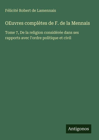 OEuvres complètes de F. de la Mennais