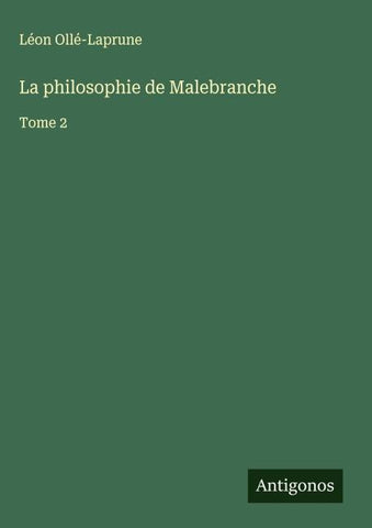La philosophie de Malebranche