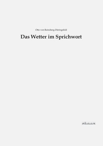 Das Wetter im Sprichwort