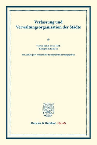 Verfassung und Verwaltungsorganisation der Städte.