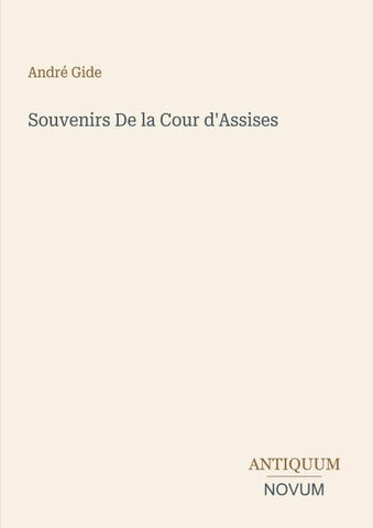 Souvenirs De la Cour d'Assises