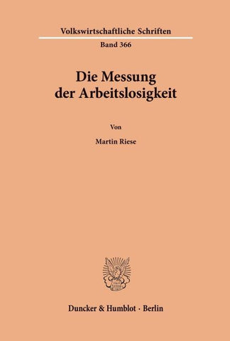 Die Messung der Arbeitslosigkeit.