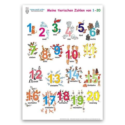 Meine tierischen Zahlen von 1-20. Poster / Meine tierischen Zahlen von 1-20