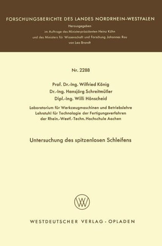 Untersuchung des spitzenlosen Schleifens