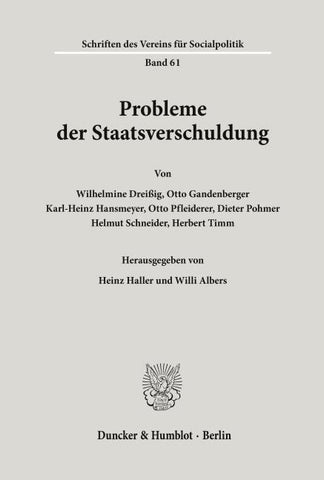Probleme der Staatsverschuldung.