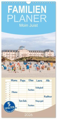 Familienplaner 2026 - Moin Juist mit 5 Spalten (Wandkalender, 21 x 45 cm) CALVENDO