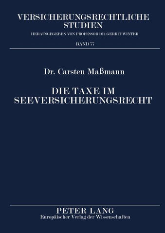 Die Taxe im Seeversicherungsrecht