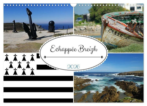 Échappée Breizh (Calendrier mural 2026 DIN A3 vertical), CALVENDO calendrier mensuel