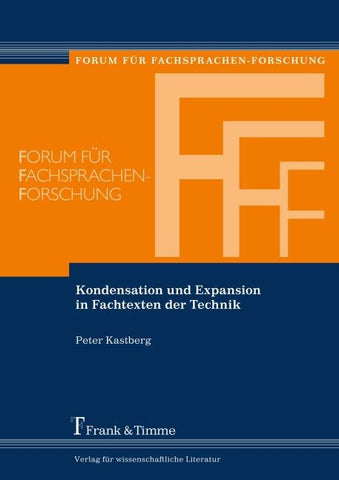 Kondensation und Expansion in Fachtexten der Technik