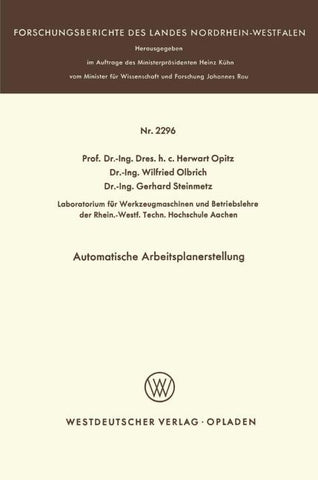Automatische Arbeitsplanerstellung