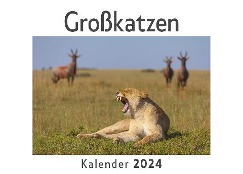 Großkatzen (Wandkalender 2024, Kalender DIN A4 quer, Monatskalender im Querformat mit Kalendarium, Das perfekte Geschenk)