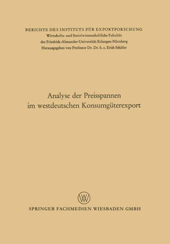 Analyse der Preisspannen im westdeutschen Konsumgüterexport