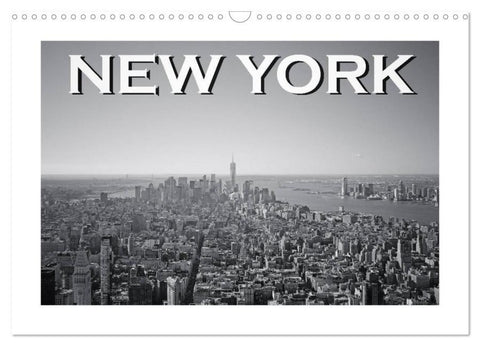 New York in schwarz weiss (Wandkalender 2026 DIN A3 quer), CALVENDO Monatskalender