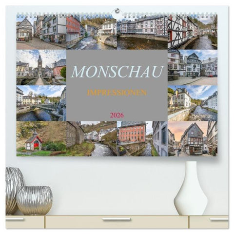 Monschau Impressionen (hochwertiger Premium Wandkalender 2026 DIN A2 quer), Kunstdruck in Hochglanz