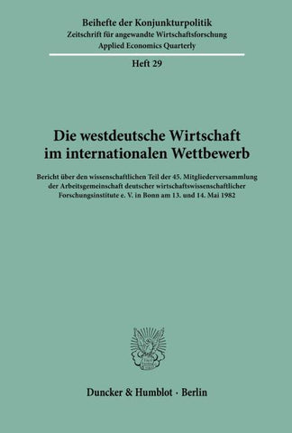 Die westdeutsche Wirtschaft im internationalen Wettbewerb.