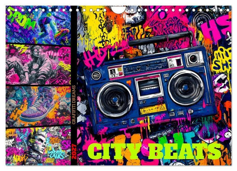 City Beats - Graffiti Dreams (Wandkalender 2027 DIN A4 quer), CALVENDO Monatskalender