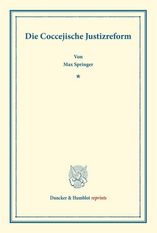 Die Coccejische Justizreform