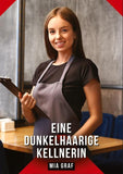 Eine dunkelhaarige Kellnerin