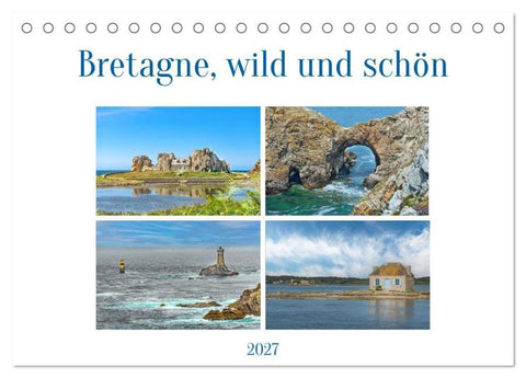 Bretagne, wild und schön (Tischkalender 2027 DIN A5 quer), CALVENDO Monatskalender