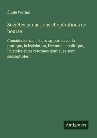 Sociétés par actions et opérations de bourse