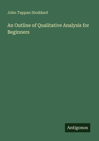 An Outline of Qualitative Analysis for Beginners