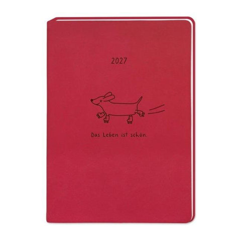 Terminplaner Lederlook 2027 Rot