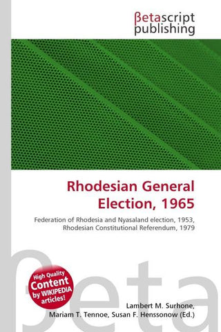 Rhodesian General Election, 1965