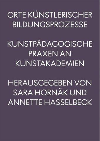 Orte künstlerischer Bildungsprozesse