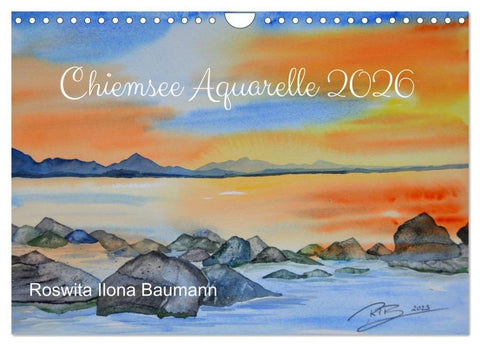 Chiemsee Aquarelle (Wandkalender 2026 DIN A4 quer), CALVENDO Monatskalender