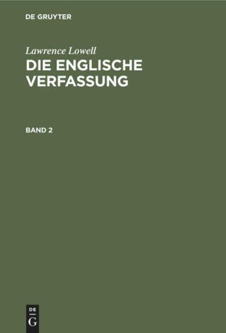 Die englische Verfassung. Band 2
