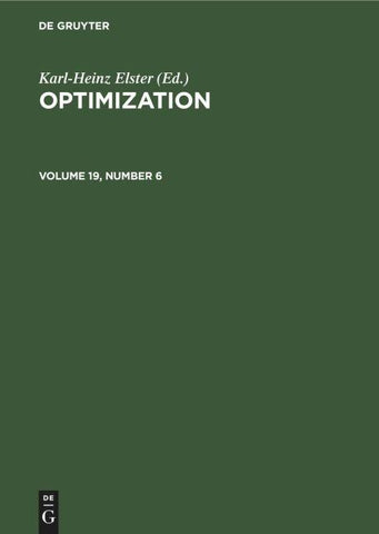 Optimization. Volume 19, Number 6