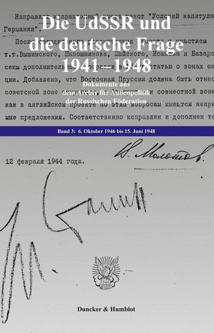 Die UdSSR und die deutsche Frage 1941-1948.