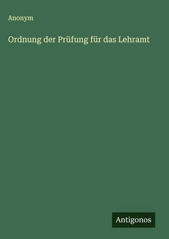 Ordnung der Prüfung für das Lehramt
