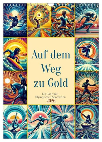 Auf dem Weg zu Gold - Ein Jahr mit Olympischen Sportarten (Wandkalender 2026 DIN A3 hoch), CALVENDO Monatskalender