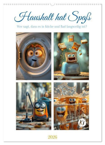 Haushalt hat Spaß (Wandkalender 2026 DIN A2 hoch), CALVENDO Monatskalender