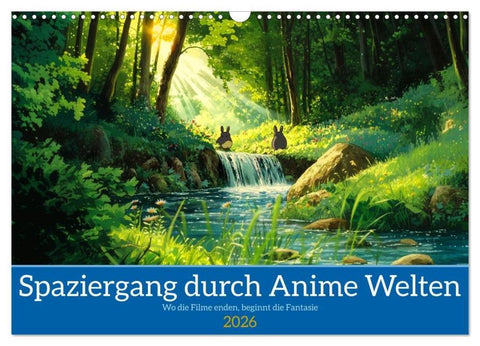 Spaziergang durch Anime Welten (Wandkalender 2026 DIN A3 quer), CALVENDO Monatskalender