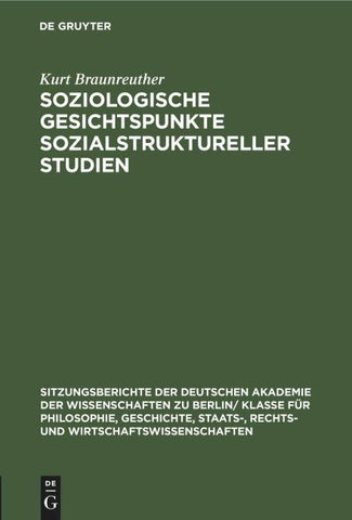 Soziologische Gesichtspunkte sozialstruktureller Studien