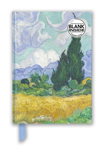 Premium Notizbuch Blank DIN A5: Vincent van Gogh, Weizenfeld mit Zypressen