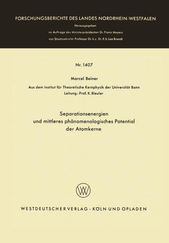Separationsenergien und mittleres phänomenologisches Potential der Atomkerne